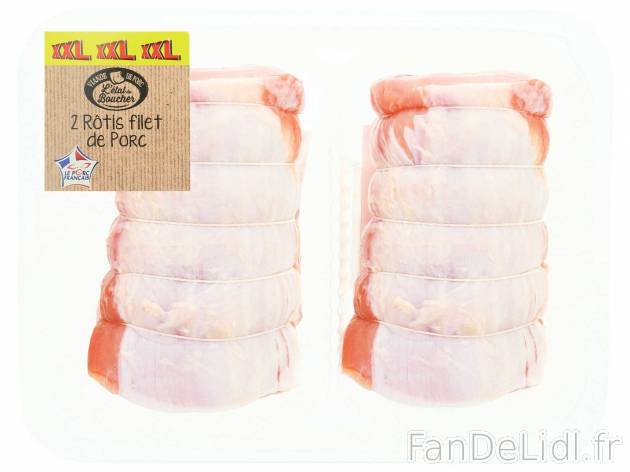 2 rôtis filet de porc , le prix 7.39 &#8364; 
- Les 2 r&ocirc;tis environ ...