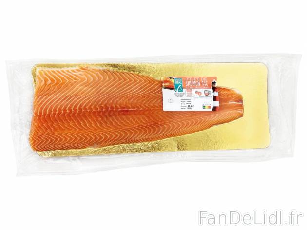 Filet de saumon ASC entier , le prix 18.29 &#8364; 
- Avec peau et sans ar&ecirc;tes
- ...