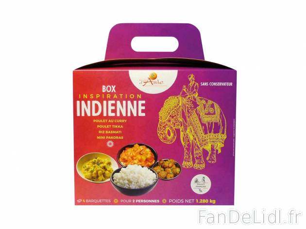 Box inspiration indienne , le prix 9.39 &#8364; 
- Contenu de la box : poulet ...