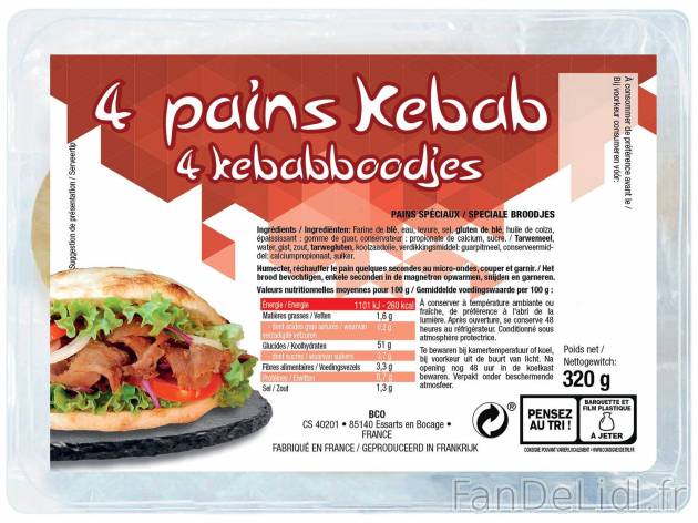 Pain Kebab , le prix 1.49 &#8364;