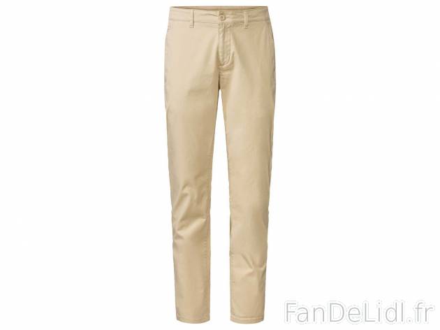Pantalon chino , le prix 12.99 € 
- Du 38 au 48 selon modèle
- Ex. 98 % coton ...