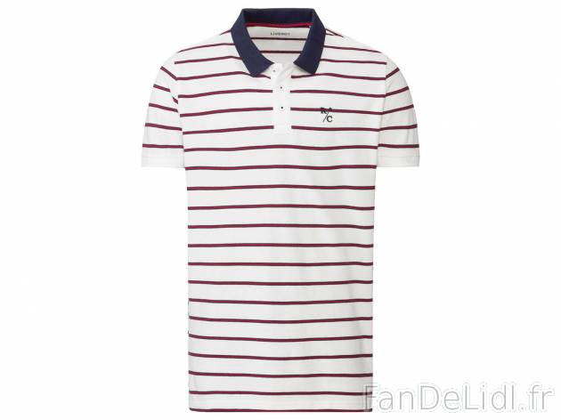 Polo , le prix 6.99 € 
- Du S au XL selon modèle
- Ex. 60 % coton et 40 % polyester
- ...