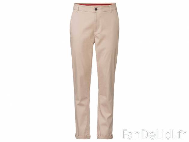 Pantalon chino , le prix 11.99 € 
- Du 38 au 48 selon modèle
- Ex. 98 % coton ...