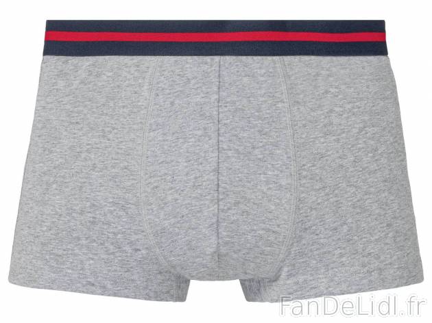 Boxers , le prix 6.99 € 
- Du S au L selon modèle
- Ex. 95 % coton et 5 % élasthanne ...