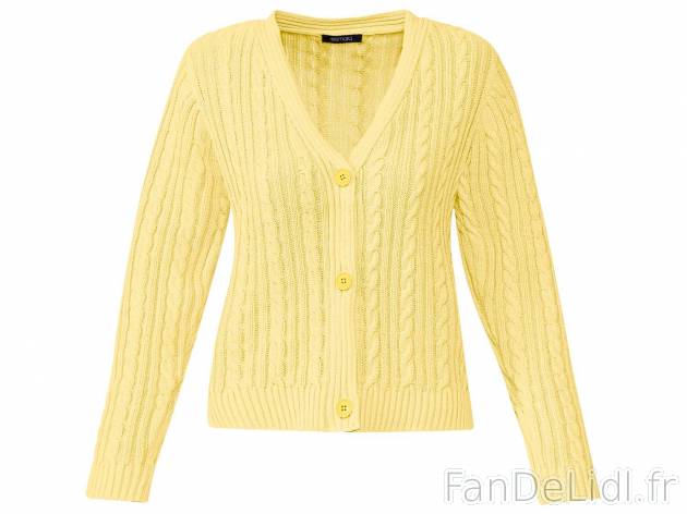 Cardigan , le prix 9.99 € 
- Du S au XL selon modèle
- Ex. 73 % coton et 27 ...