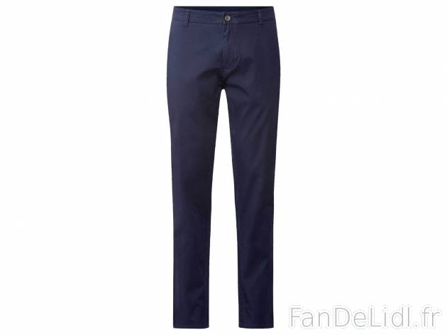 Pantalon chino , le prix 11.99 € 
- Du 40 au 50 selon modèle
- Ex. 98 % coton ...