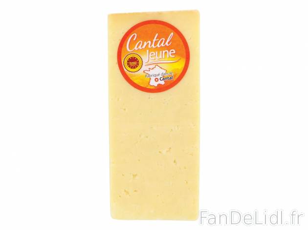 Cantal jeune AOP1 , prezzo 1.69 € per 200 g 
-  Au lait pasteurisé