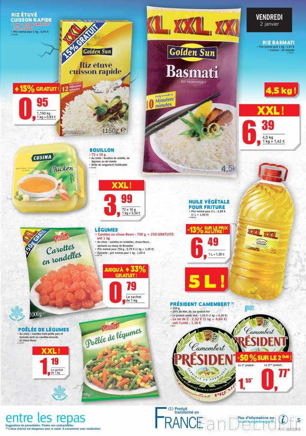 Dans Lidl beaucoup de produit alimentaire à un bon prix: riz étuvé cuisson rapide, ...