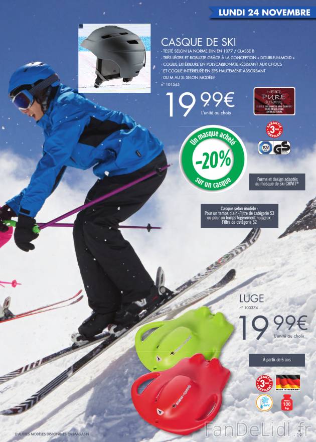 Lidl a prepare l&#039;offre pour les adults aussi. Casque de ski est obligatoire ...