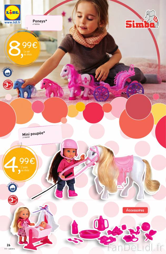 Le monde de princesse: petit poneys et mini poupée sont mignons idée pour fille cadeau.