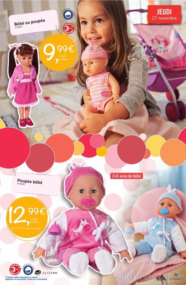 Idée fille cadeau pour Noel: bébé ou poupée et poupée bébé - avec rose ou ...
