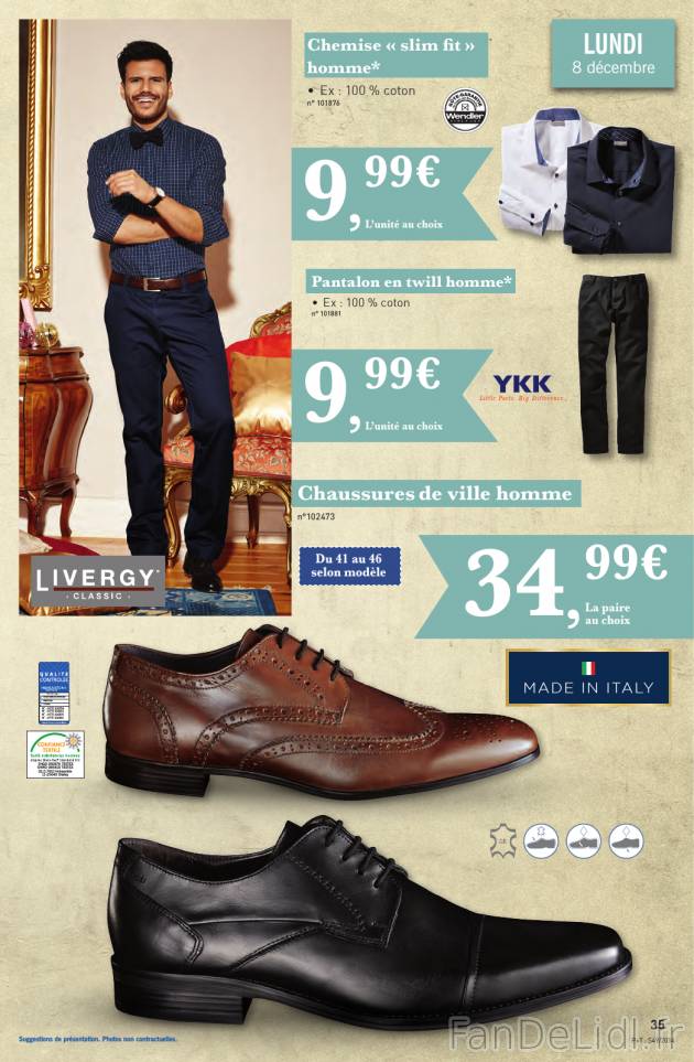 Mode pour hommes: chemise slim fit homme, pantalon en twill homme, chaussures de ...