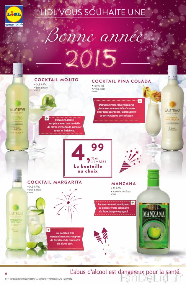 Boissons alcoolisées pour Noël et réveillon du jour de l’An: coctail Mojito, ...