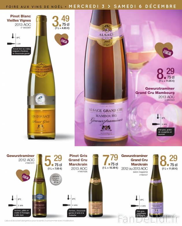 Pinot Blanc Vieilles Vignes, Grand Cru Mambourg Gewurztraminer, Pinot Gris Grand ...