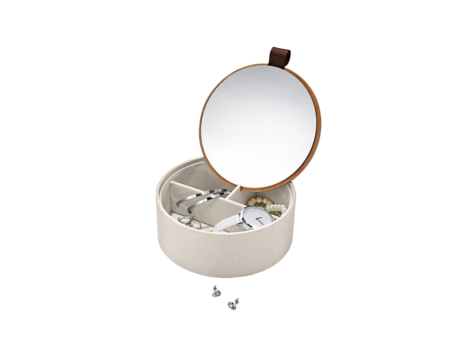 Boîte à bijoux en bambou avec miroir , le prix 6.99 € 
- Au choix : 6 compartiments ...