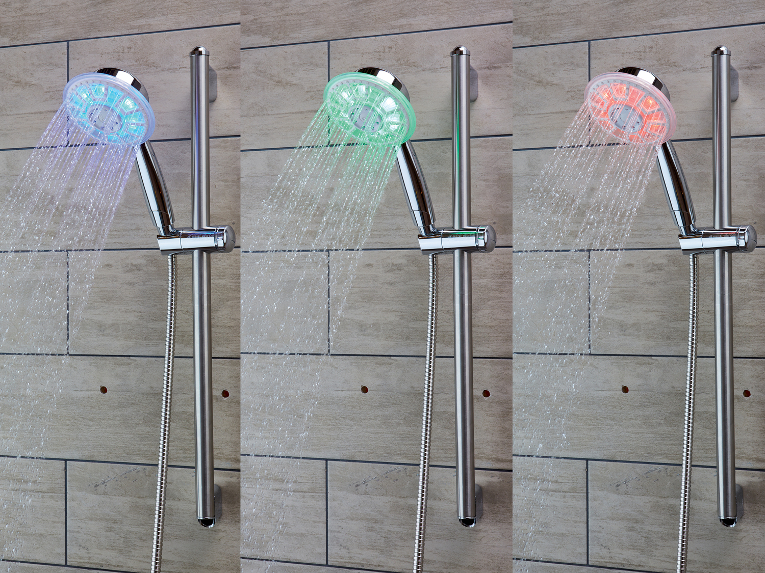 Pommeau de douche à LED , le prix 9.99 € 
- Corps chromé
- 6 LED
- 2 types ...