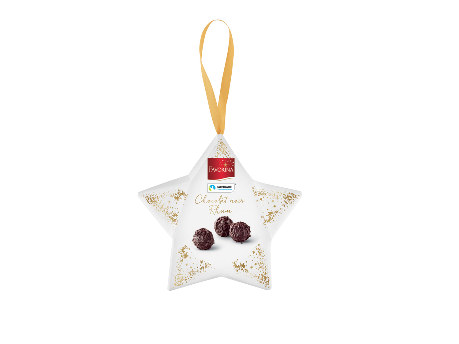 Étoile de Noël , le prix 0.99 € 
- Au choix : truffes aromatisées rhum, ourson ...