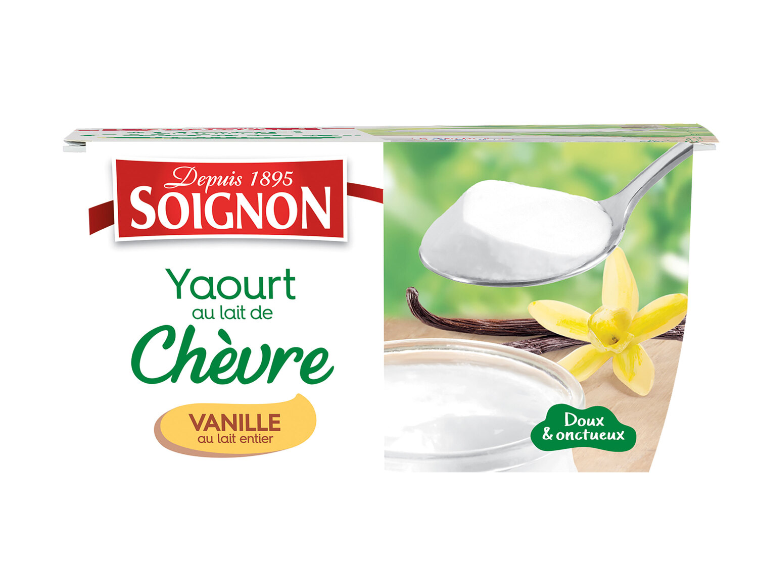 Soignon yaourts au lait de chèvre , le prix 1.30 € 
- Le paquet de 500 g : 1,85 ...