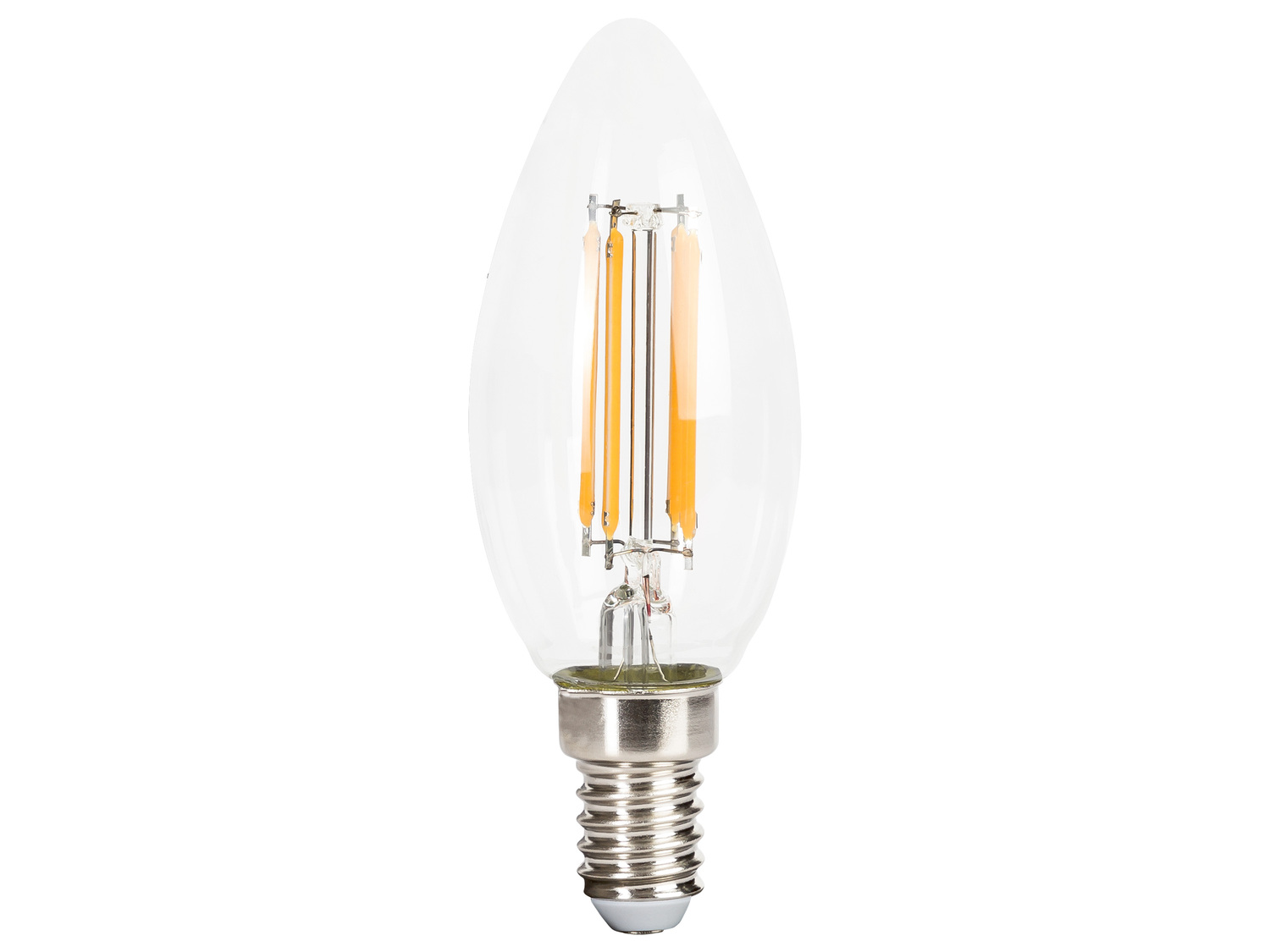 Ampoule LED à filament , le prix 1.99 € 
Au choix : 
- E14, Light 4,7 W (équivalent ...