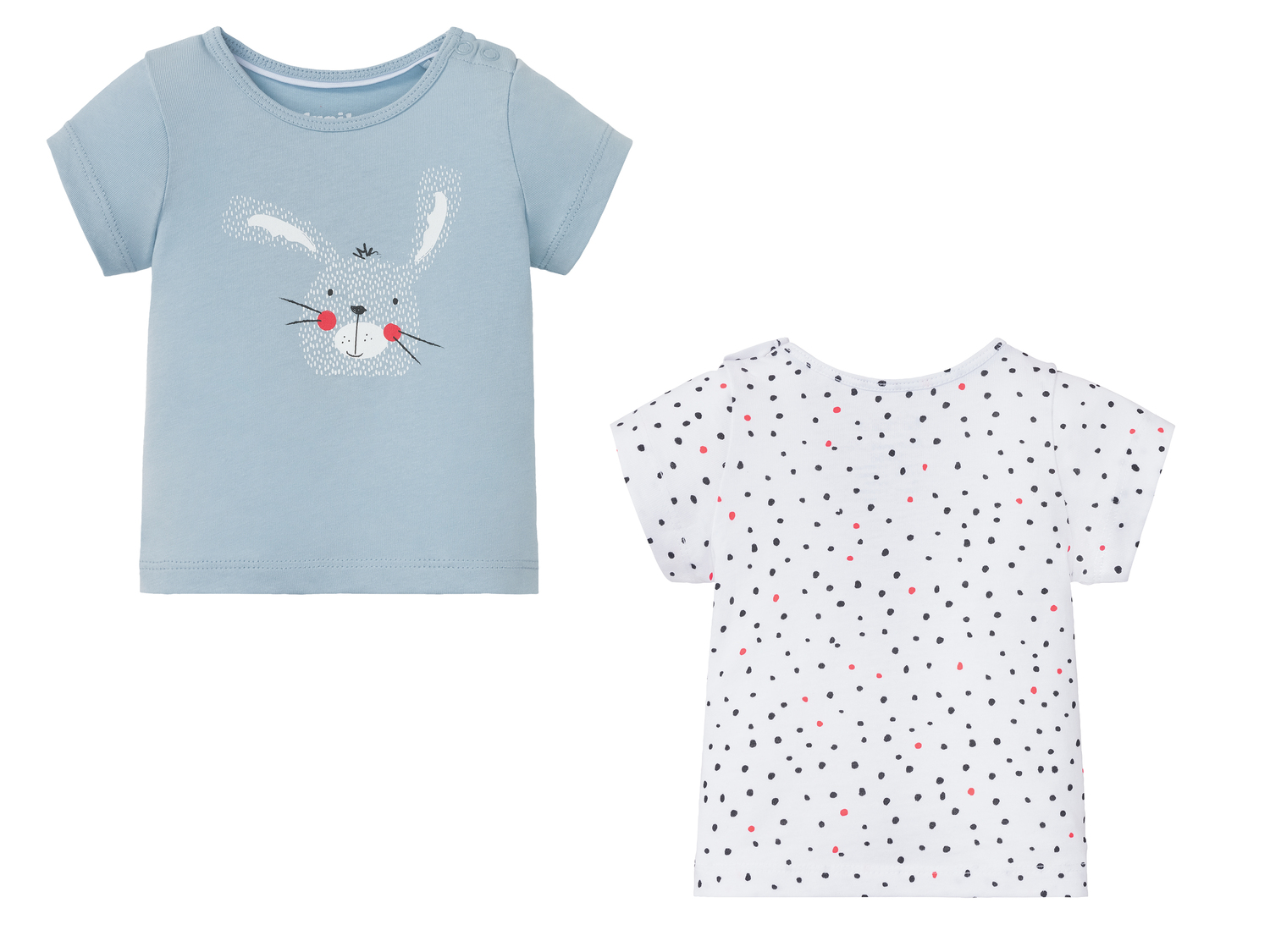 T-shirts bébé en coton bio , le prix 3.99 € 
- Lot de 2
- Du 2-6 mois (62-68 ...