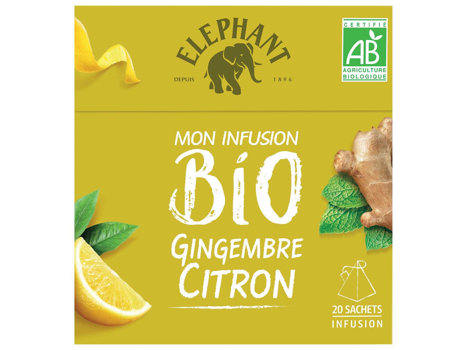 Elephant Infusion Bio , le prix 1.32 &#8364; 
- 20 sachets
- Vari&eacute;t&eacute;s ...