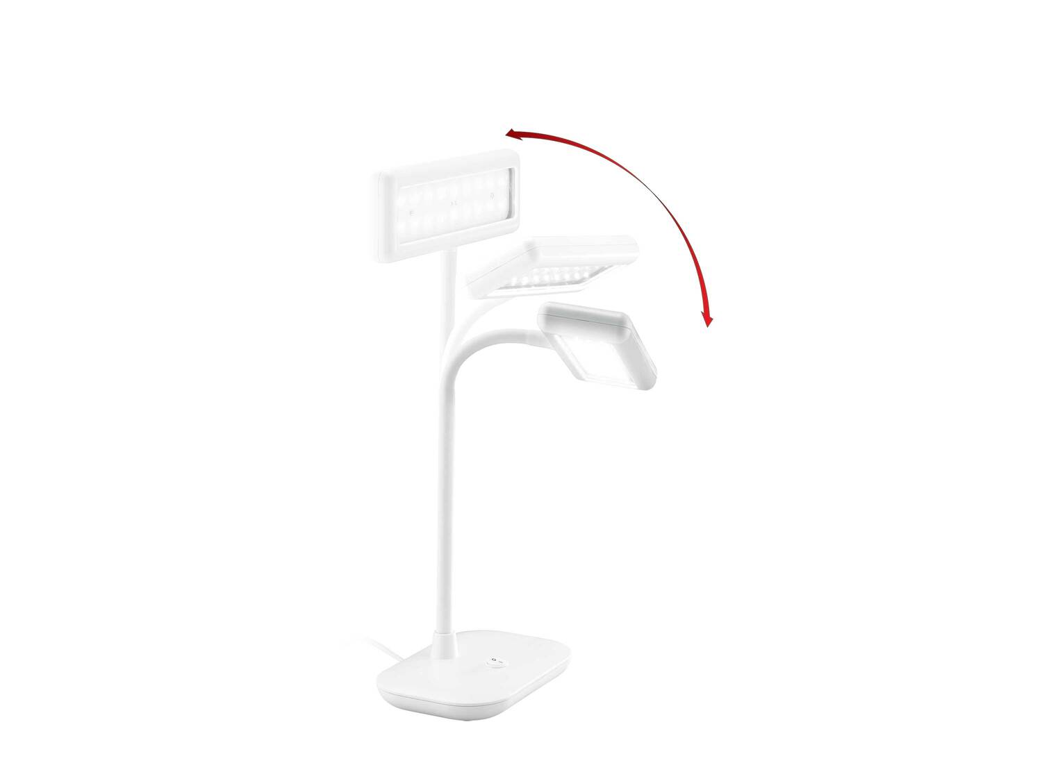 Lampe LED lumière du jour , le prix 14.99 € 
- Tête env. 23 x 7,5 cm
- Pied ...