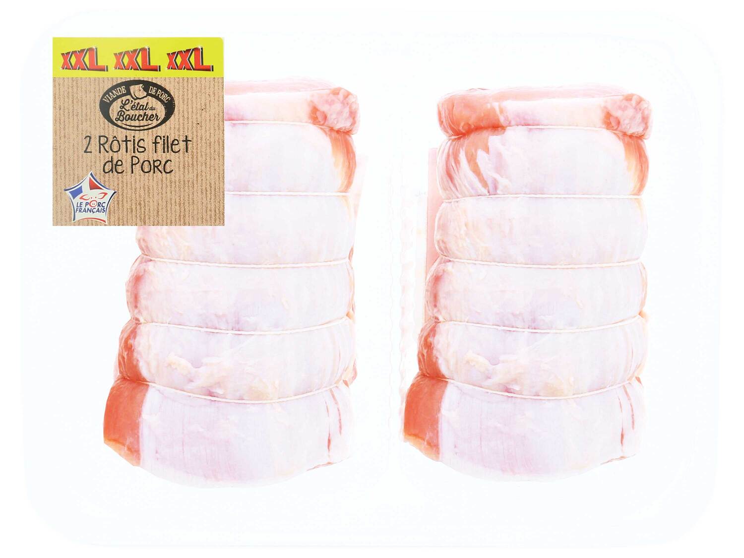 2 rôtis filet de porc , le prix 7.39 &#8364; 
- Les 2 r&ocirc;tis environ ...