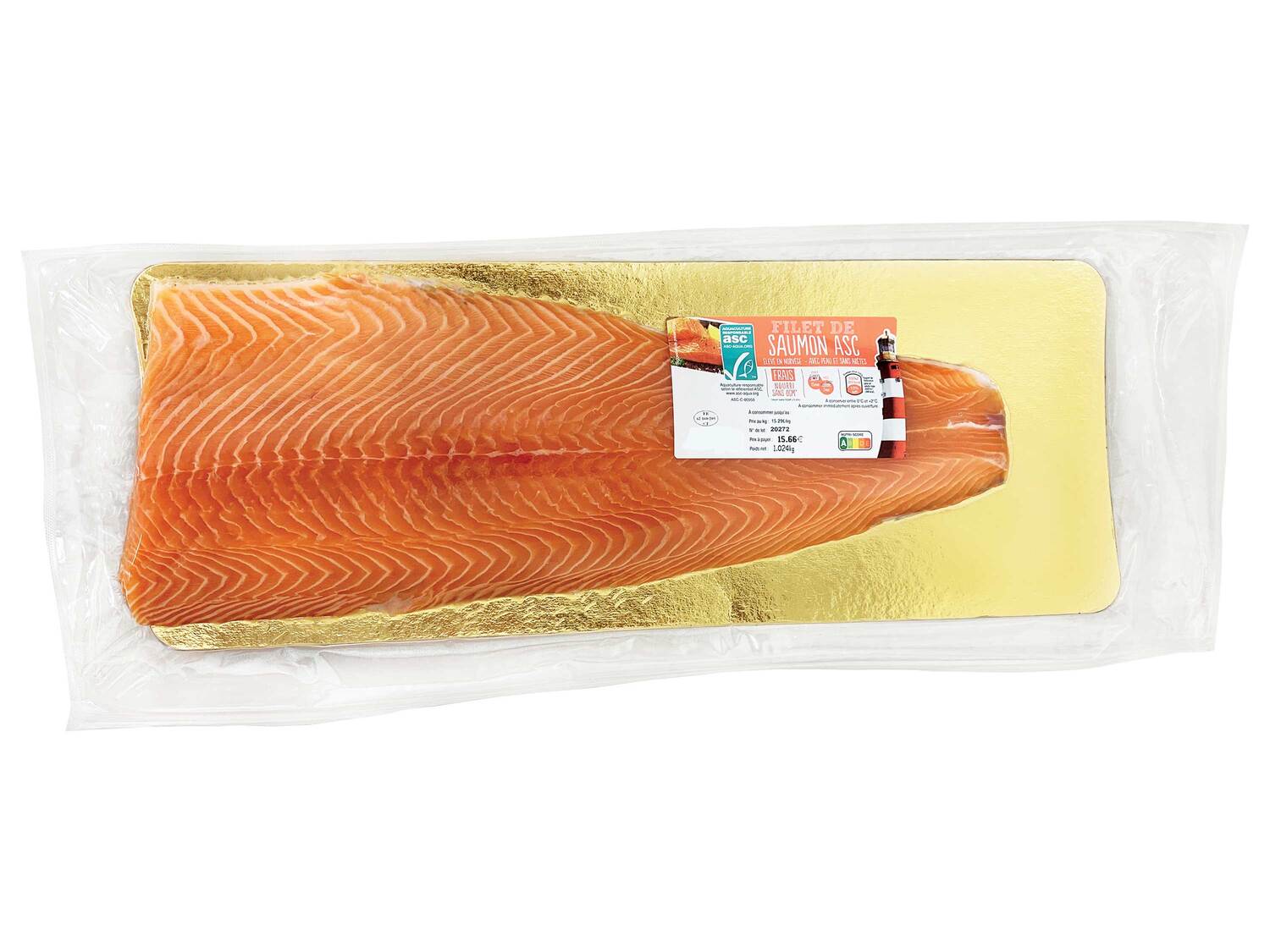 Filet de saumon ASC entier , le prix 18.29 &#8364; 
- Avec peau et sans ar&ecirc;tes
- ...