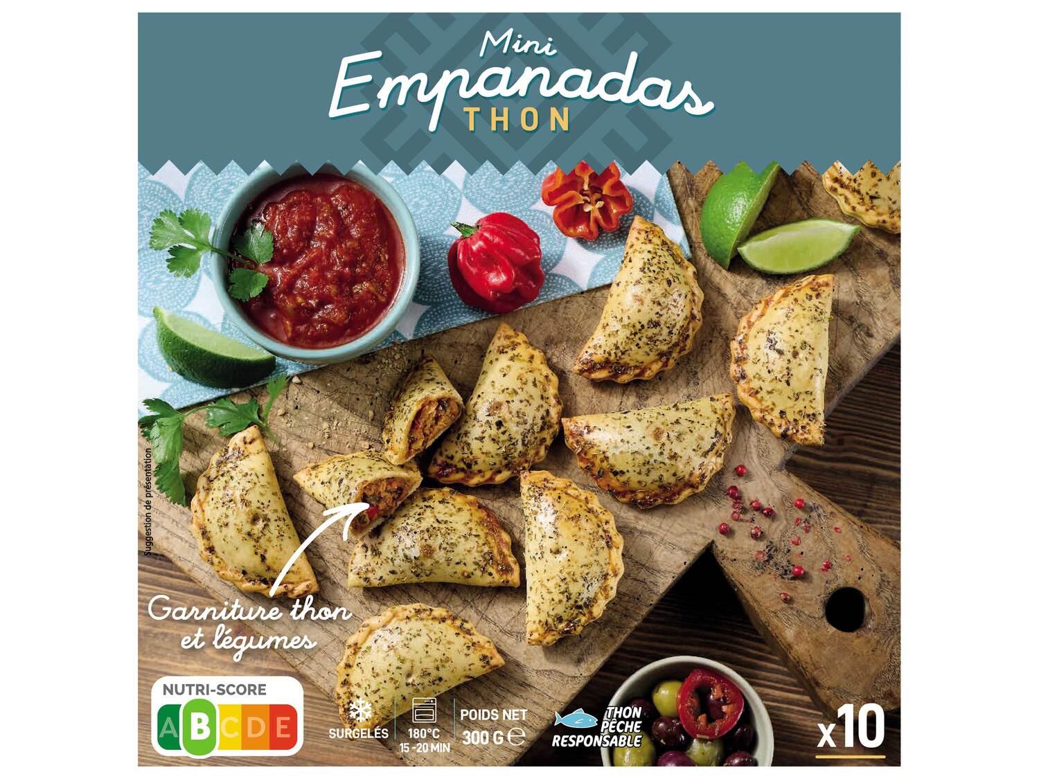 10 mini empanadas , le prix 2.99 &#8364; 
- Au choix : b&oelig;uf ou thon
Caractéristiques

- ...