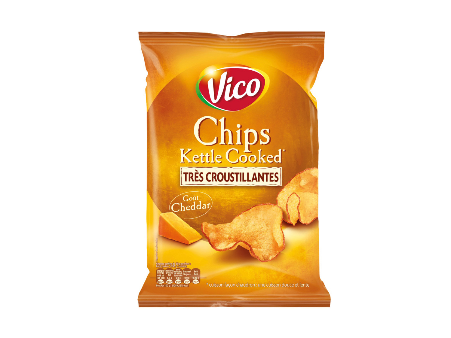 Vico Chips Kettle Cooked , le prix 1.25 € 
- Au choix: sel de mer, gaufrette ...