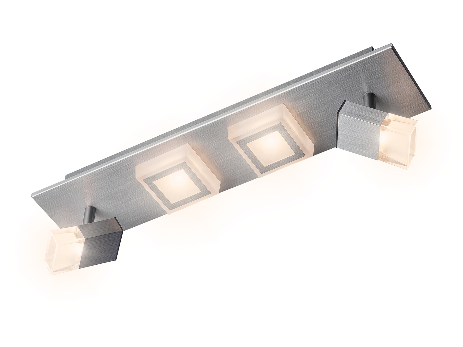 Plafonnier LED en aluminium brossé , le prix 29.99 € 
- 4 modules LED basse ...