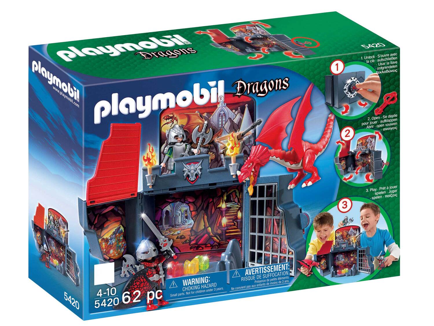 Set de jeu Playmobil , le prix 27.99 € 
- Au choix : Dragons, 62 pièces, ou ...