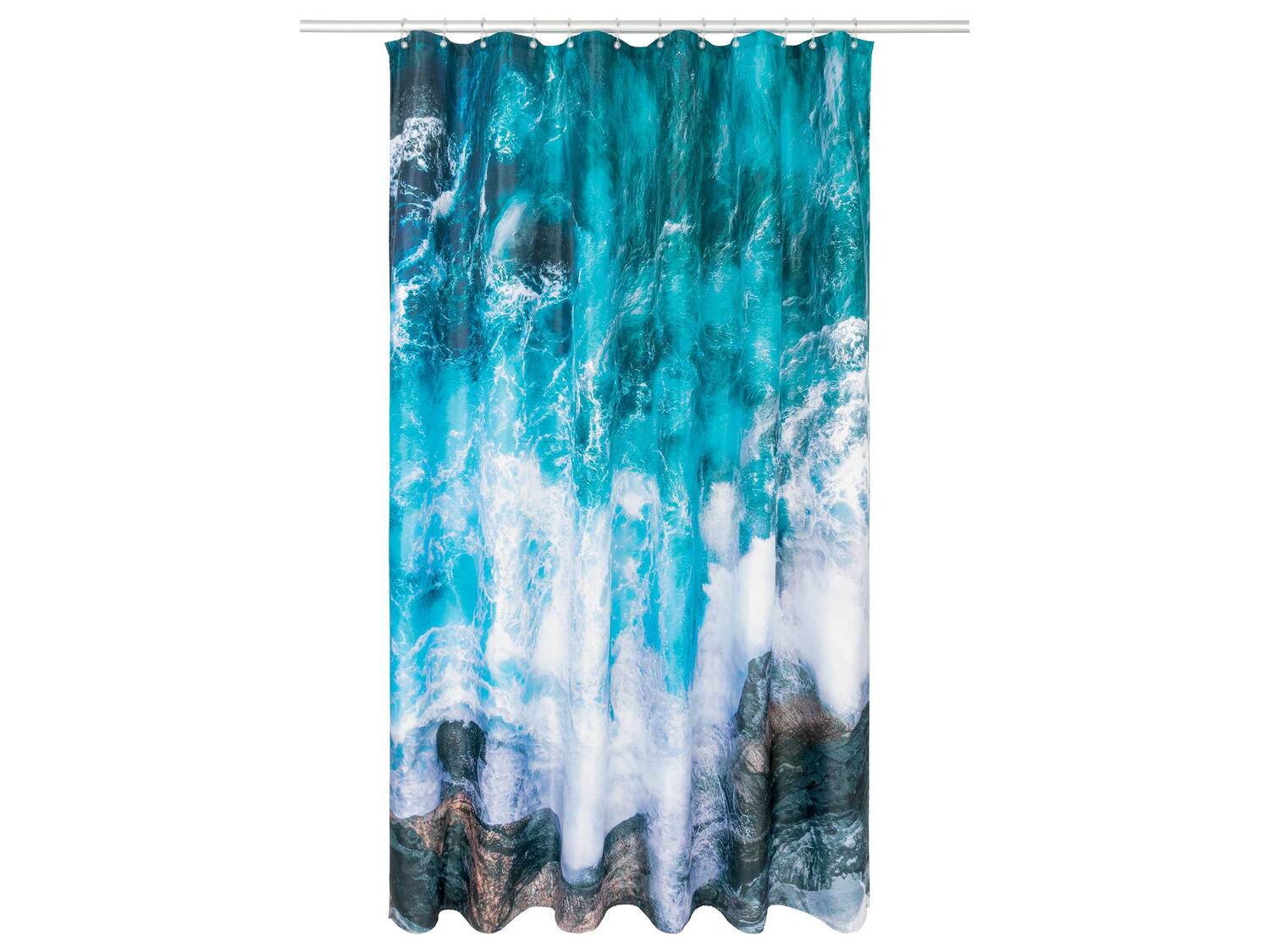 Rideau de douche , le prix 5.99 € 
- Env. 180 x 200 cm
- Ex. 100 % polyester
- ...