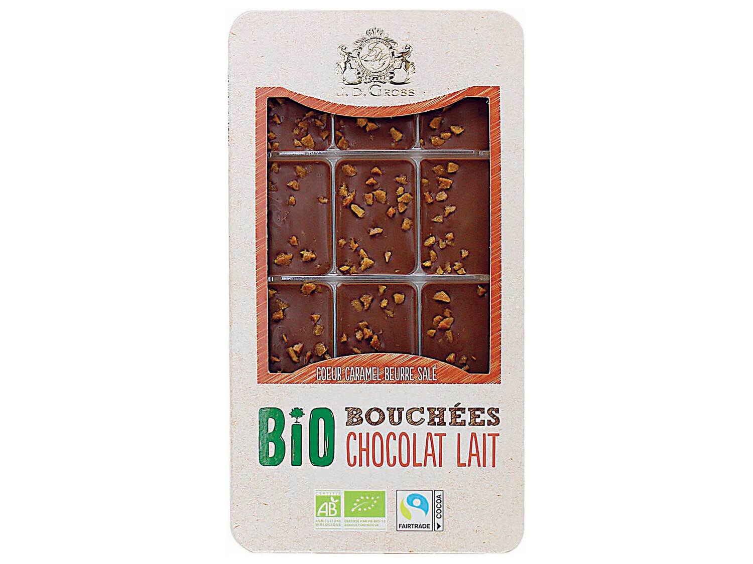 Bouchées de chocolat Bio , le prix 2.29 &#8364; 
- Au choix : chocolat noir ...