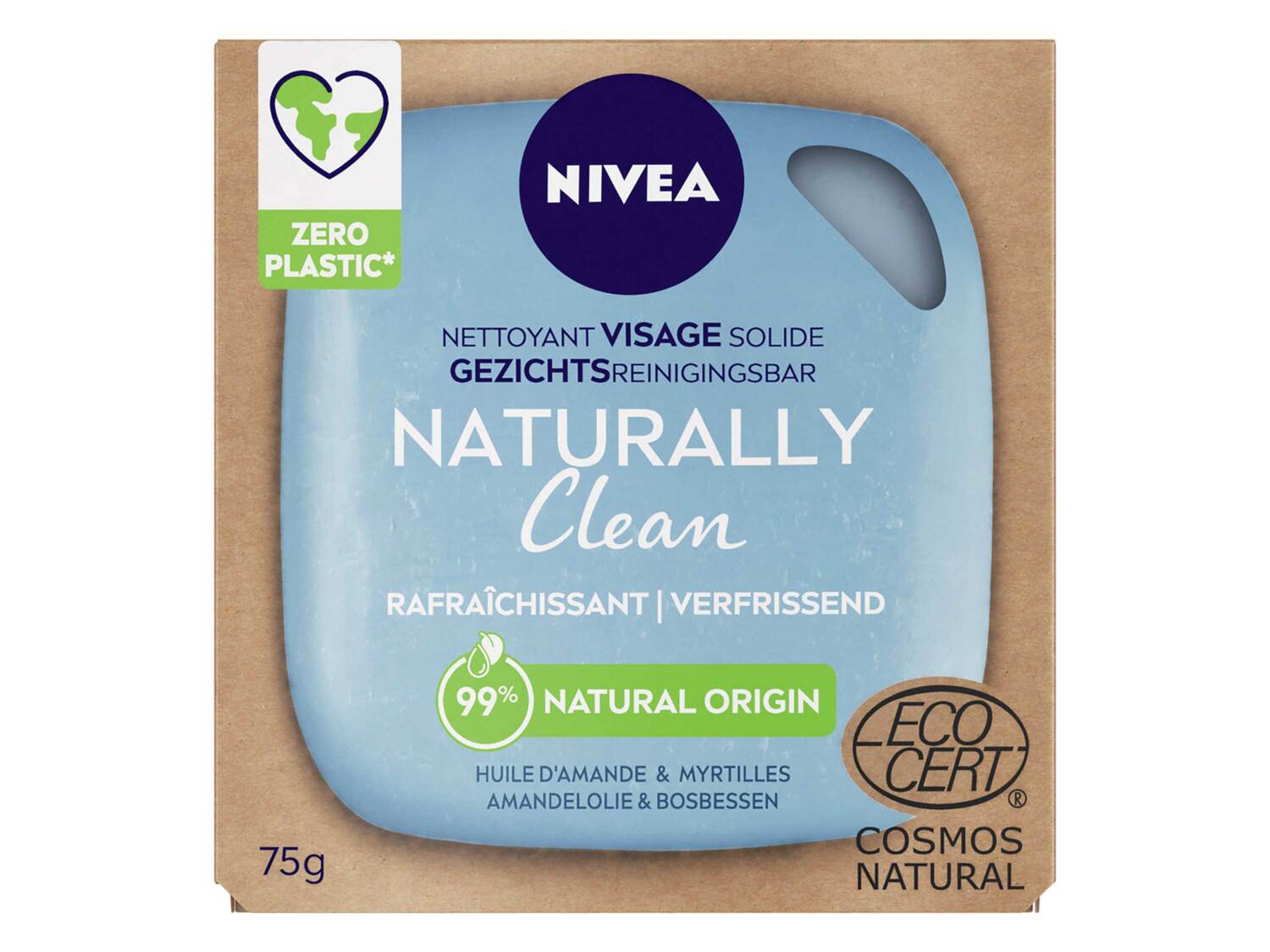 Nivea Naturally Clean savon solide , le prix 3.50 €  
-  Variétés au choix